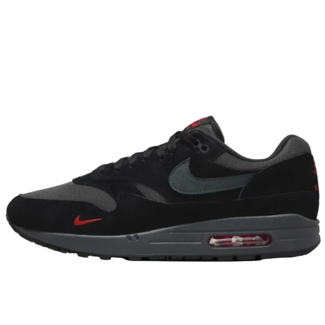Nike Air Max 1 Black Anthracite University Red